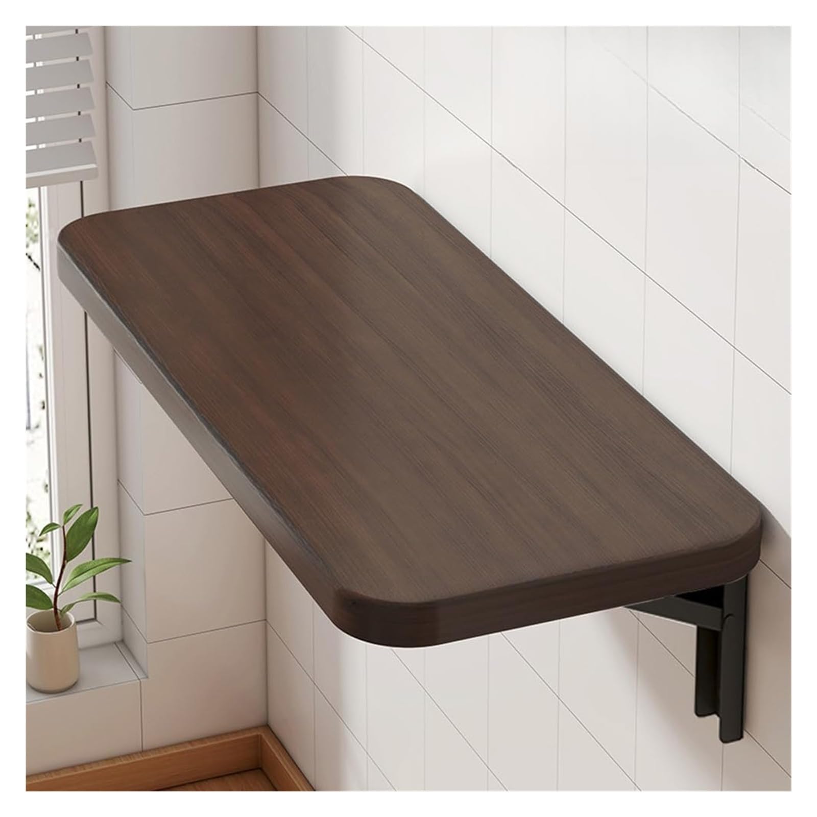 Table pliante murale noyer 40x60 cm pour petit espace