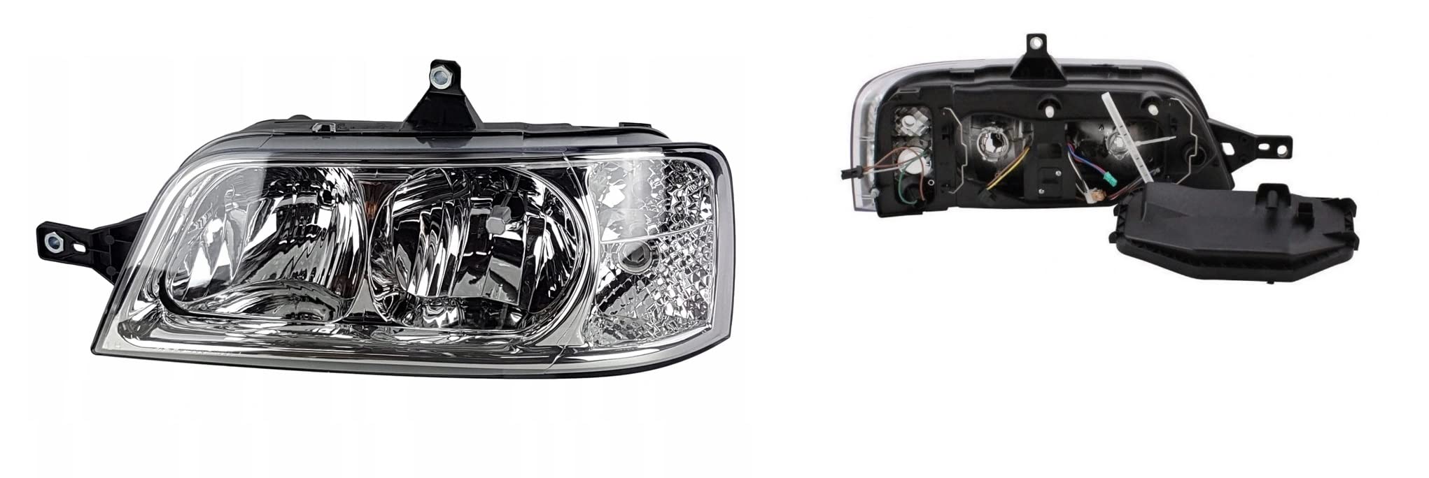 Faro Fanale Proiettore Anteriore SX Sinistro Per Ducato Jumper Boxer 244 da 2002 a 2006 H7 H1 Cromato Predisposto Regolazione Elettrica Gruppo Ottico Luce Fanalino