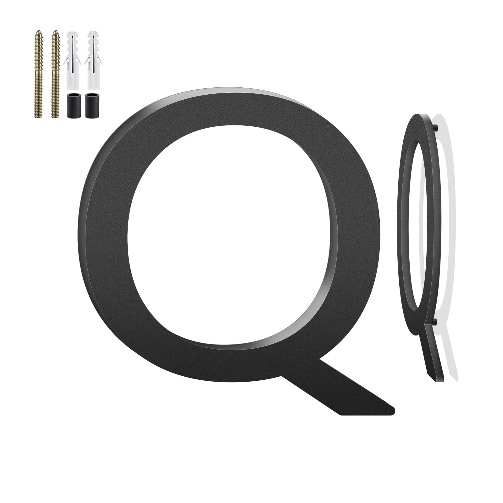 24 Inch Floating House Numbers and Metal Letters for Outdoor Signs, House Numbers for Outside, Aluminum Address Letters and Numbers for Door, Mailbox, Garden, Perfect for Home or Office (Letter Q)