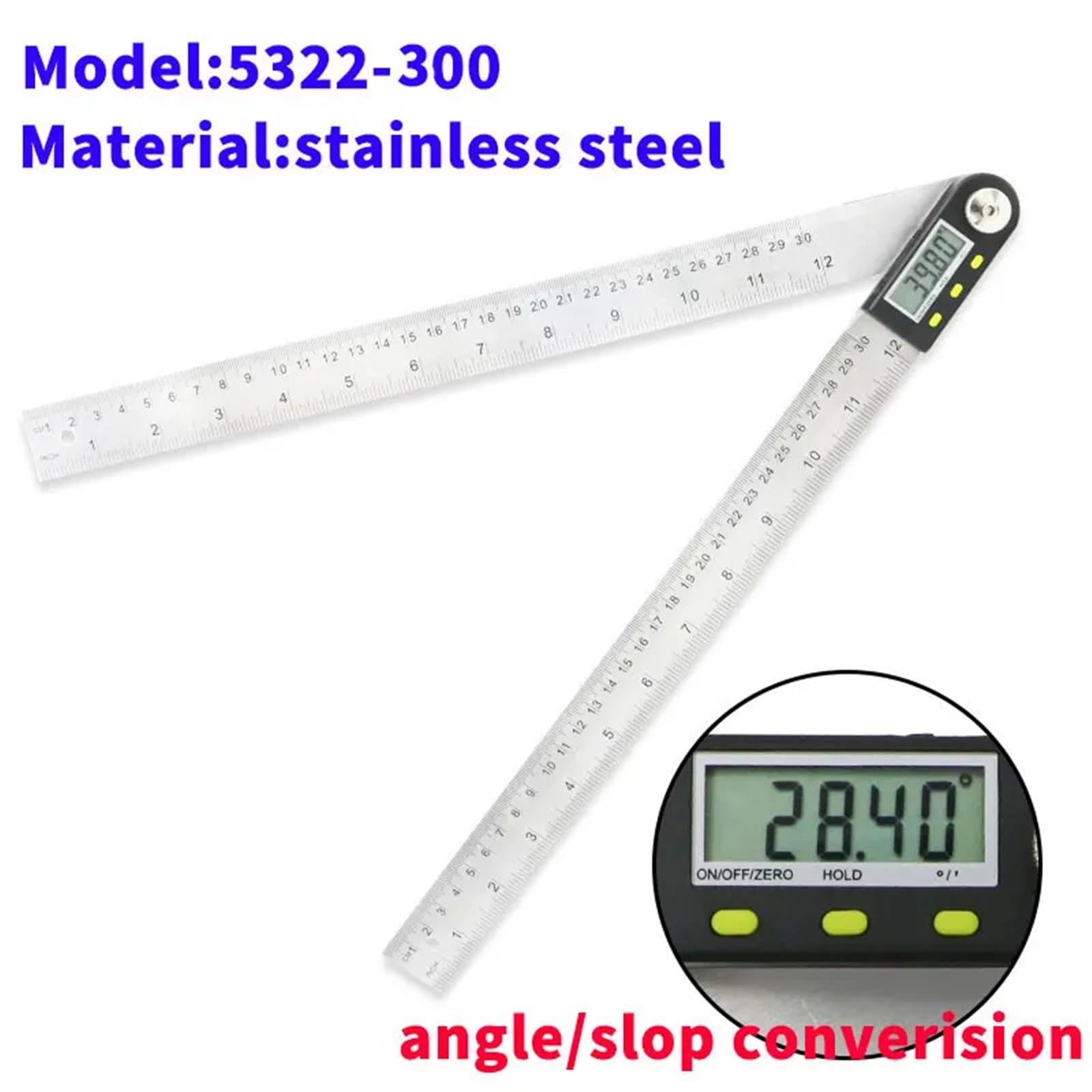 Goniometro elettronico da 200 mm in acciaio inossidabile righello angolare digitale inclinometro rilevatore di angolo misuratore | 0-300mm