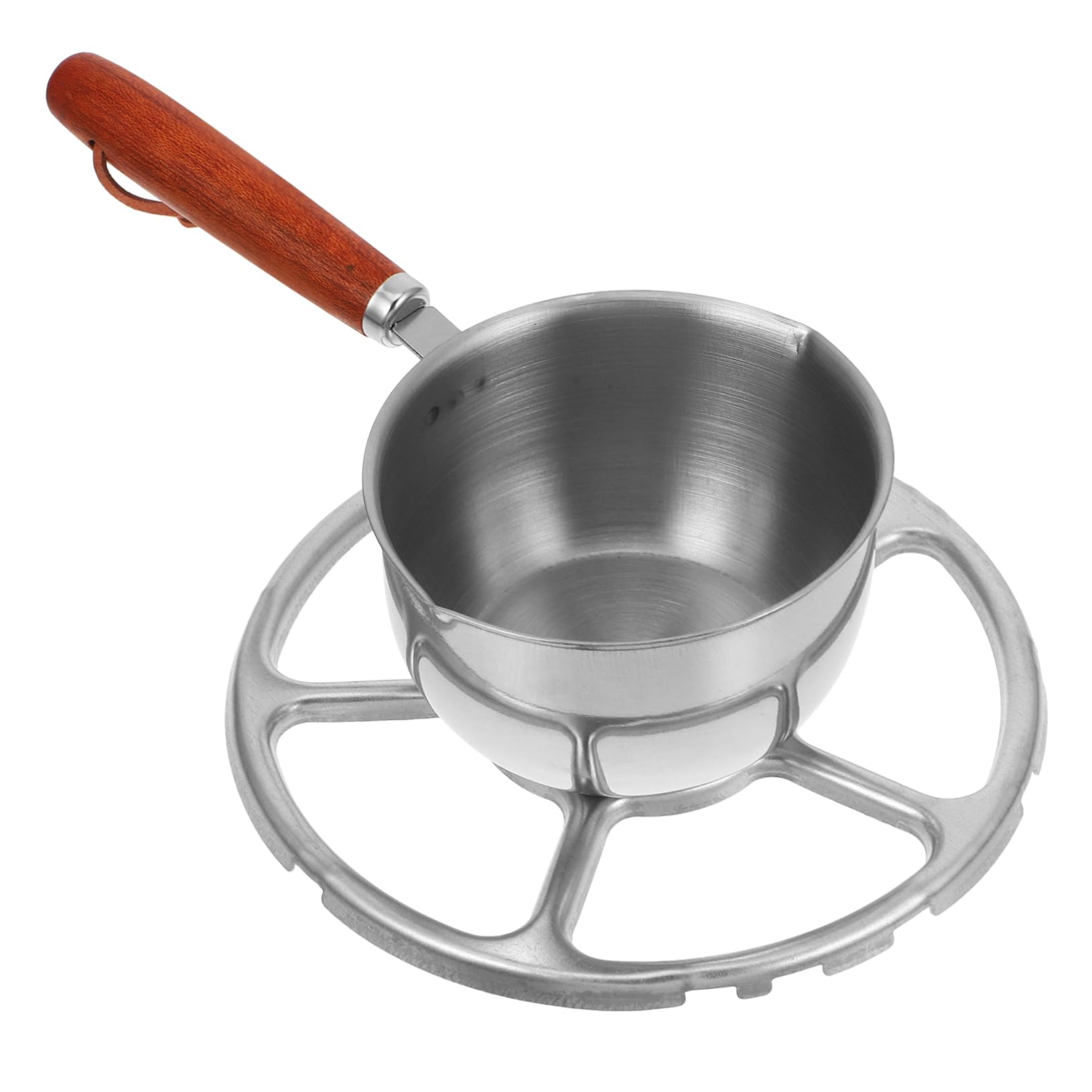 BRIGHTFUFU Stainless Steel Mini Milk Pan with Pour Spout Versatile Cooking Pot for Oil Pouring Heating and Compact Design for Home Kitchens Go Use