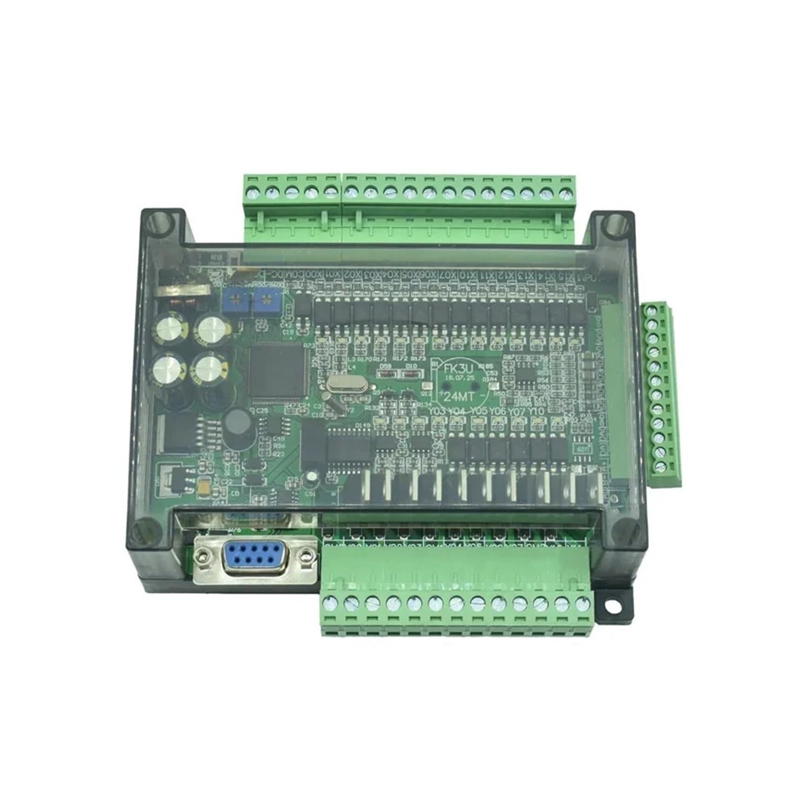 FX3U-24MR FX3U-24MT PLC controlador lógico programable 14DI/10DO analógico 6AI/2AO RS232 RS485 Placa de Control Industrial FX3U(FX3U-24MT)