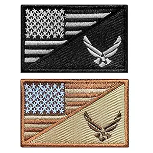 Antrix 2 Packs Tactical American/Air Force Wings Patch Hook & Loop Embroidery Military U.S. Air Force Pride Emblem Patch for Army Fan Clothes Hat Bags Backpack Vest Uniform - US AF