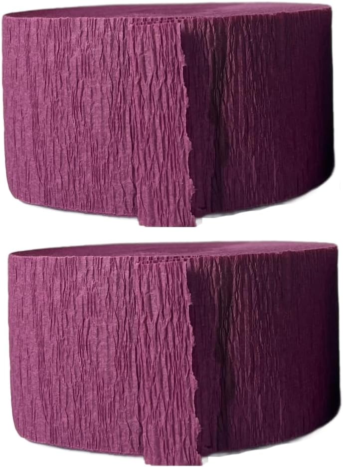 Maroon Plum Crepe Paper Streamers, 2 Rolls Made in USA