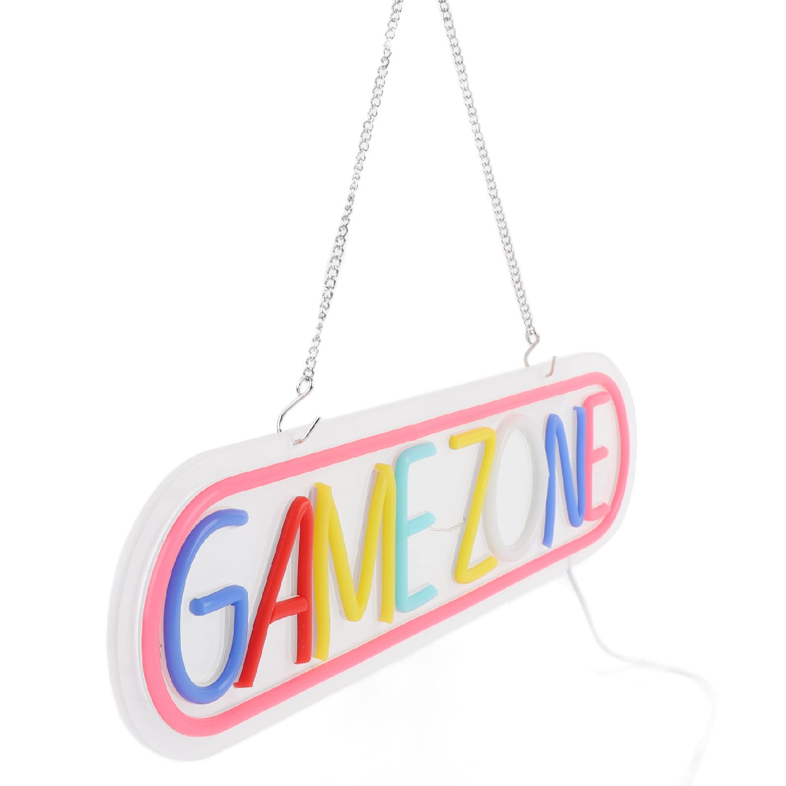 Lampada da Gioco a LED al Neon USB, Luce al Neon per Sala Giochi Lampada da Gioco Decorazione con Gancio per Appendere Camera da Letto Scrivania
