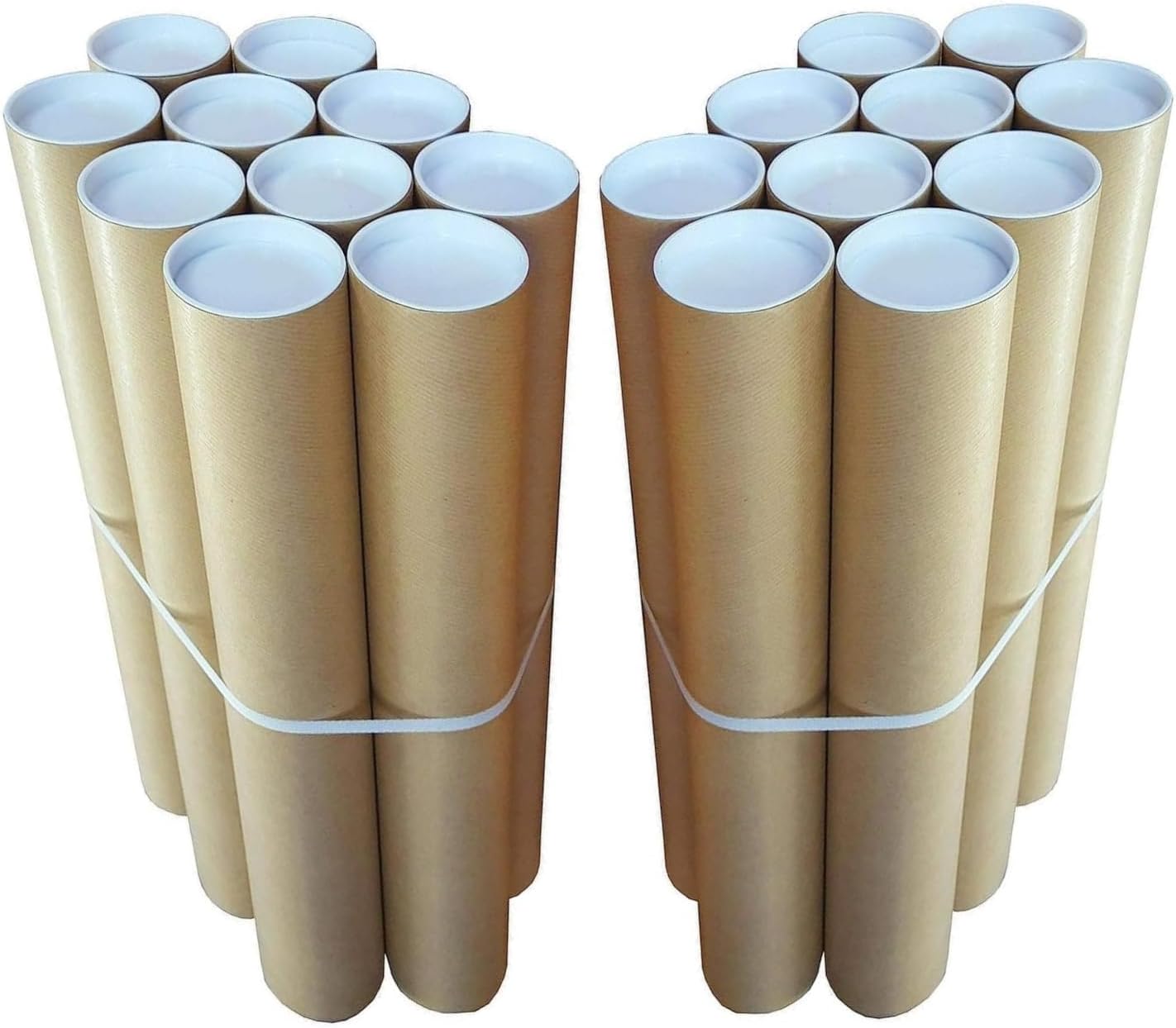 HTUK Postal Tubes: Durable Cardboard with Plastic End Caps - Ideal for Posters, Artworks, Paintings, and Documents (A1 Or A3) Stackable and Tear-Resistant (A1 x 25pcs)
