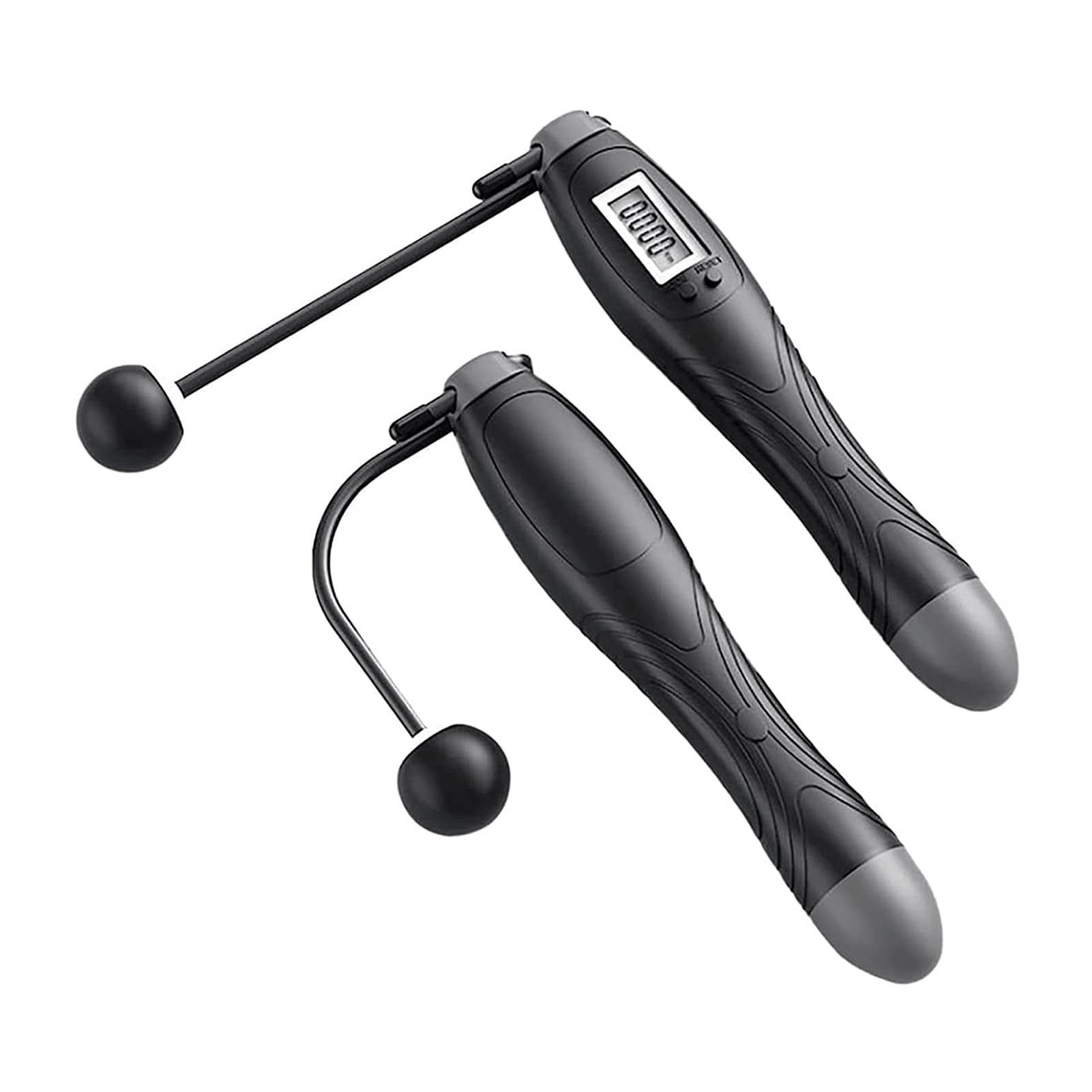 Salto corda, corda da salto ponderata con contatore for esercizio fitness, regolabile digitale senza cordless velocità saltando corda allenamento allenamento for adulti, donne, uomini, bambin