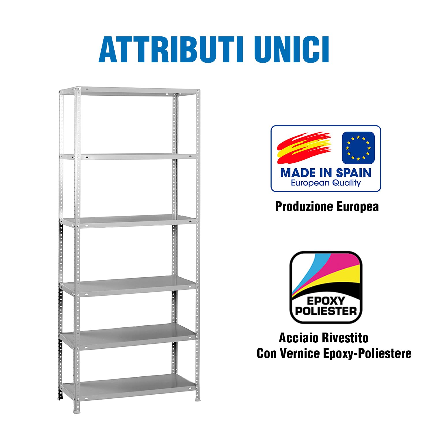 Simon Rack Regał metalowy 2000x1100x400 mm, 6 półek, nośność 75 kg na półkę, regał magazynowy i garażowy, stabilna konstrukcja, łatwy montaż, kolor Szare – Simon Classic