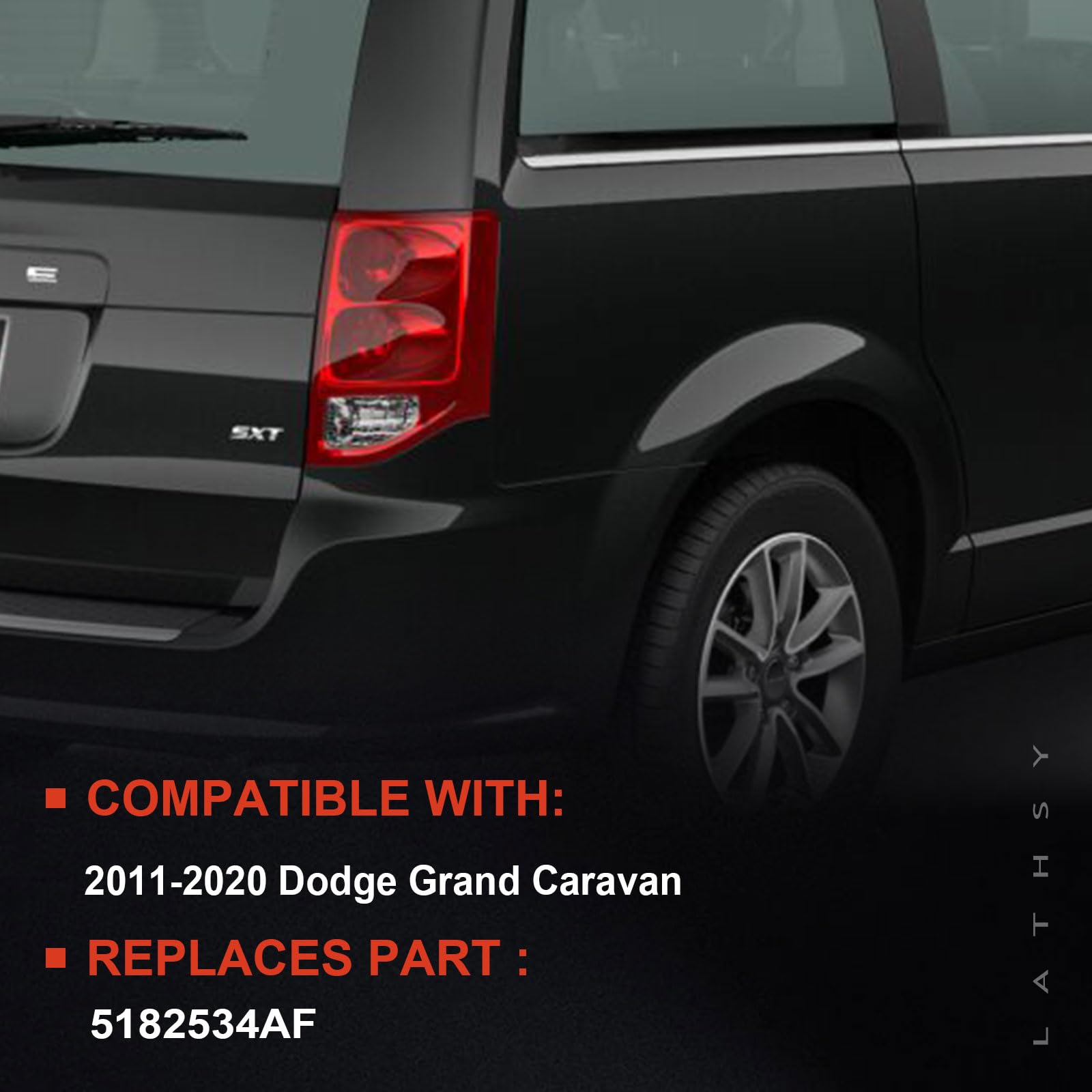 LED Tail Light Compatible With 2011-2020 Dodge Grand Caravan – Right Passenger Side, Replaces 5182534AF