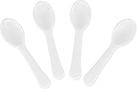 Vista 8 de Gmark - 100 cucharas de plástico extra resistentes, de 3 pulgadas, varios colores, para alimentos congelados, postre de helado blanco, 1 caja