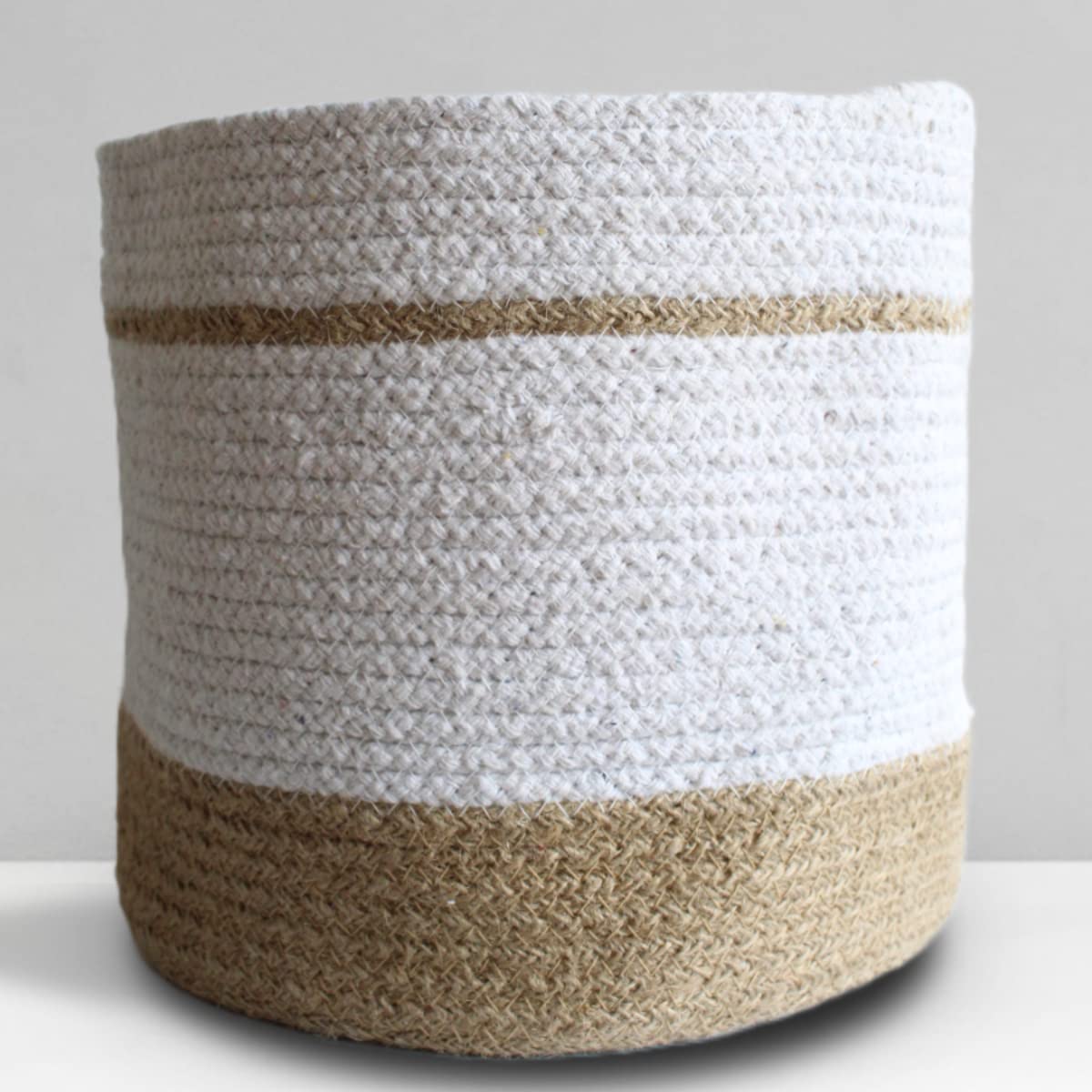 Greenkin Stylish Indoor Planters for Living Room - Jute Basket for Storage - Enhance Your Garden and Home Decor with Our 9 Inches, White & Brown Planter (B0BY2GMV9D) Amazon Price History, Amazon Price Tracker