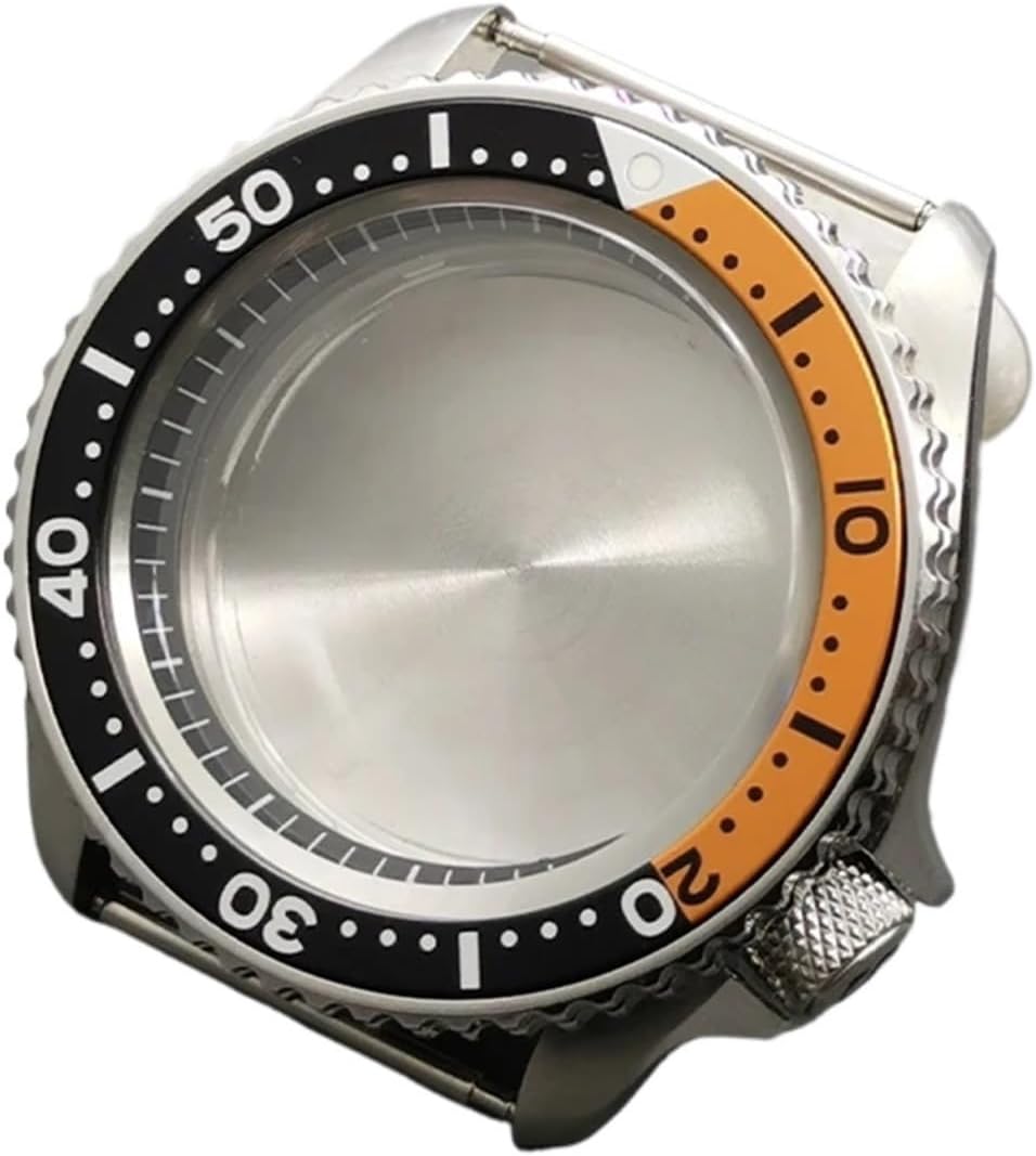 42mm Silver SKX007 Watch Case with Flat Sapphire Glass for NH35 NH36 4R 6R 7S Movement - 28.5mm