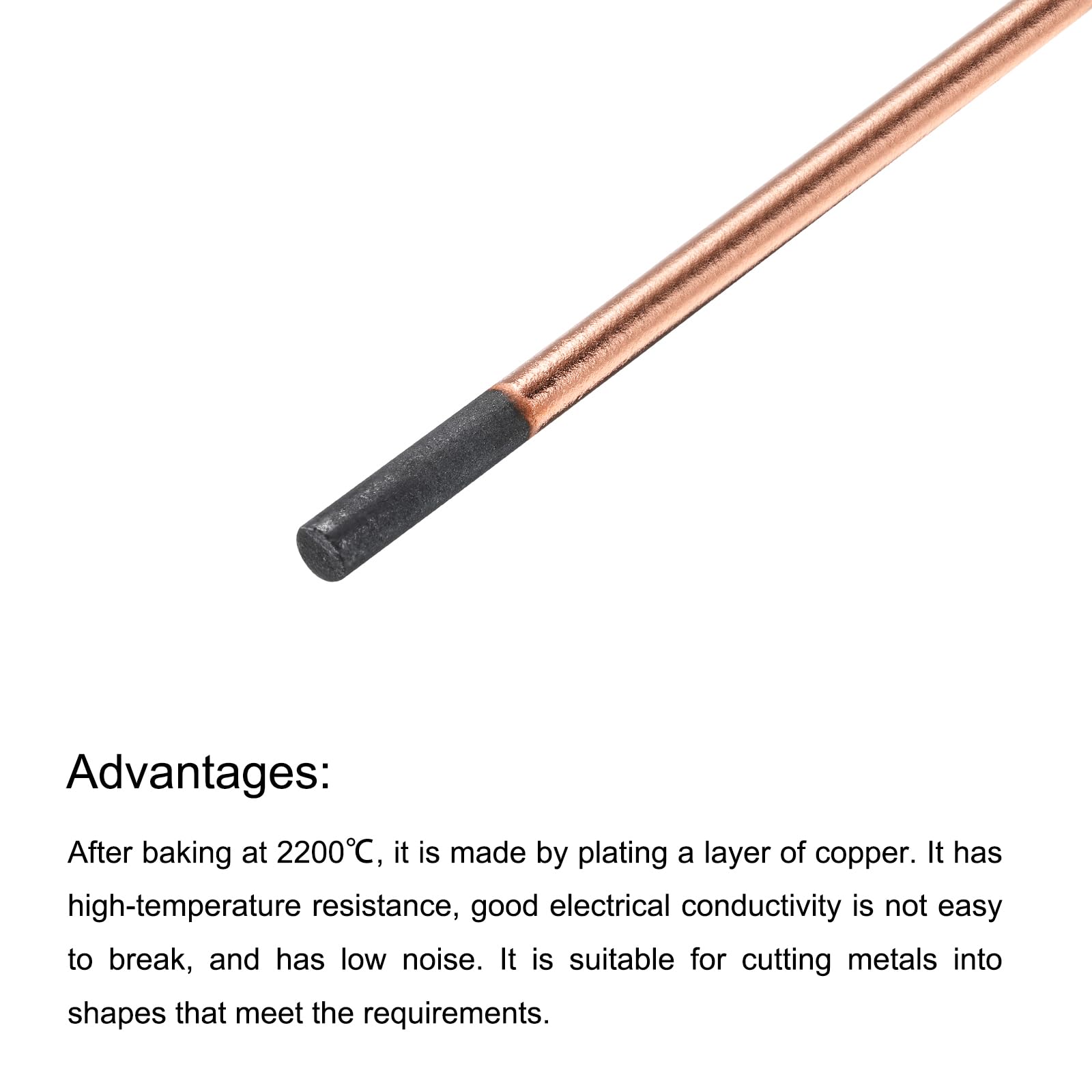 PATIKIL 10pcs 6mmx355mm(1/4"x14") Carbon Arc Air Gouging Rods Copper Graphite Coated Gouging Electrode Rods for Welding - Image 4