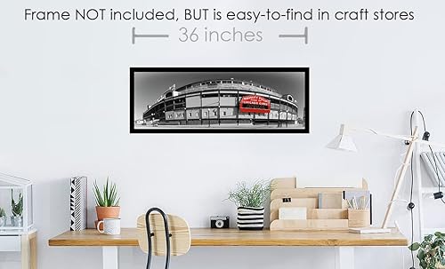 Miniatura 3 de PHOTOSBYJON Póster fotográfico vintage de Chicago Wrigley Field sin marco, 11.75 x 36 pulgadas, tamaño estándar