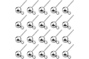 100pcs Hypoallergenic Earring Posts with Loops: Your Jewelry Making Essential