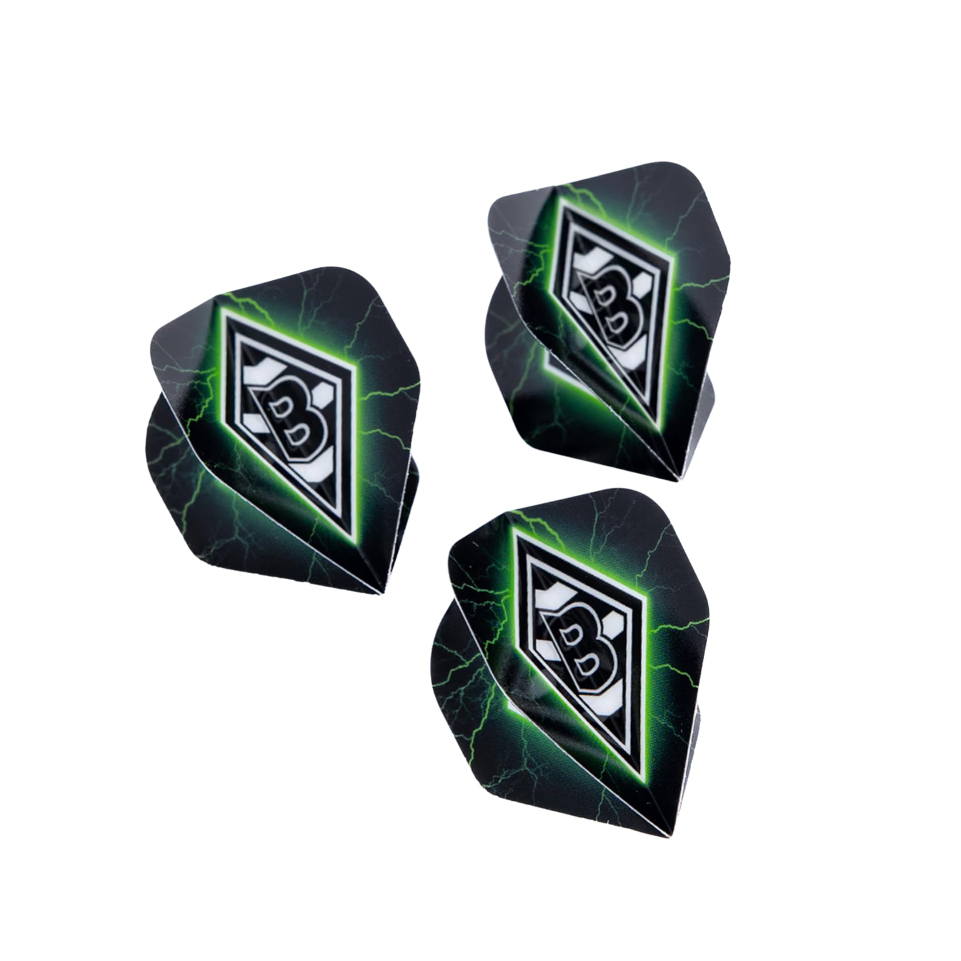 Borussia Mönchengladbach Dart Flights Set – 3er-Set im 100-Micron Standard-Shape | Offizieller Fanartikel Fohlenshop | Vereinslogo & Trikot-Design | Extra robuste Flights für stabile Flugbahn