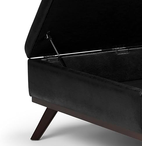 Miniatura 173 de SIMPLIHOME Owen - Bandeja rectangular moderna de mediados de siglo de 34 pulgadas de ancho, otomana pequeña para almacenamiento de mesa auxiliar, en