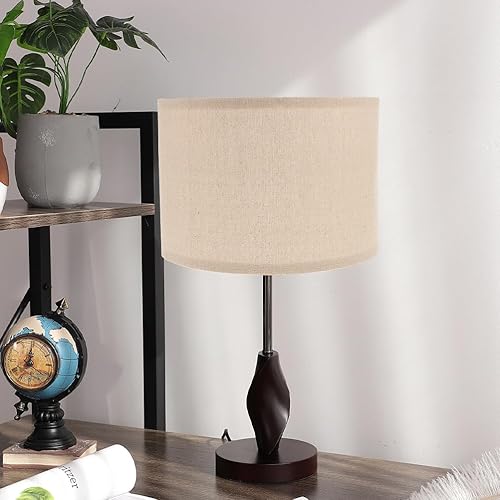 Miniatura 7 de Didiseaon Didiseaon - Cubierta de luz para el hogar pantalla de tambor desmontable de repuesto de doble tela para lámpara de mesa lámpara de noche