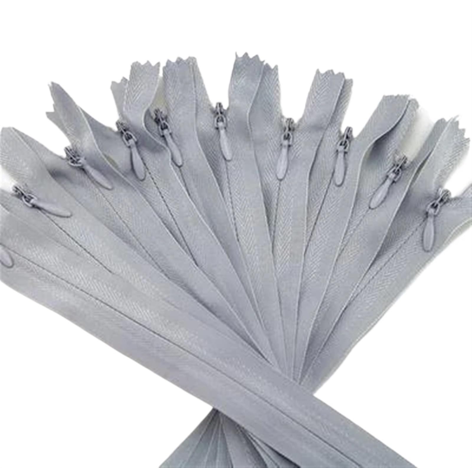 IUVYTA Invisible Zippers Nylon Coil Zipper Tailor For Handcraft Sewing Cloth Accessorie for Sewing(Light Grey,28cm)