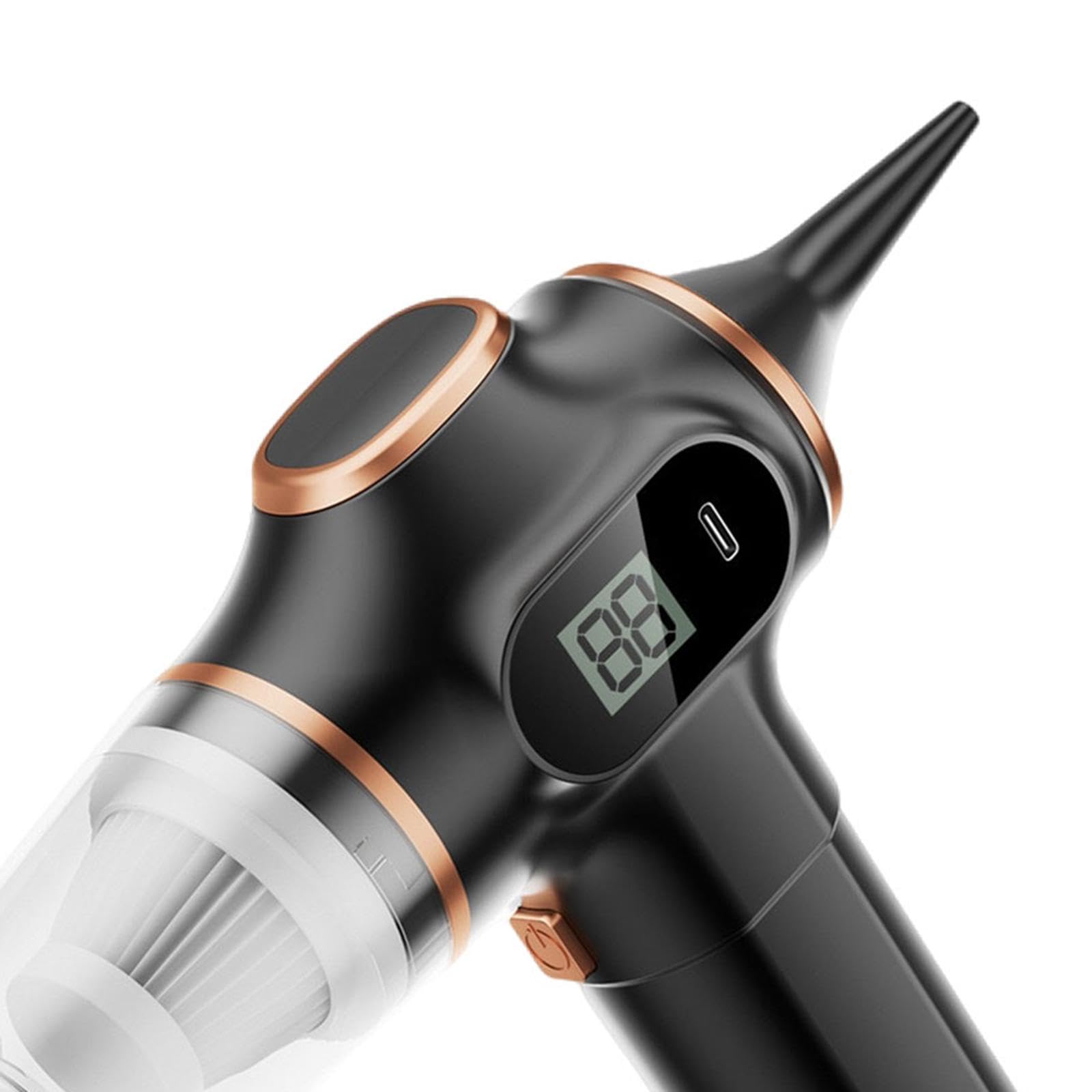 Fenteer Aspiradora de Mano, Potente Limpiador de Autos, Aspiradora Inalámbrica Mini Duster, Filtro único Negro