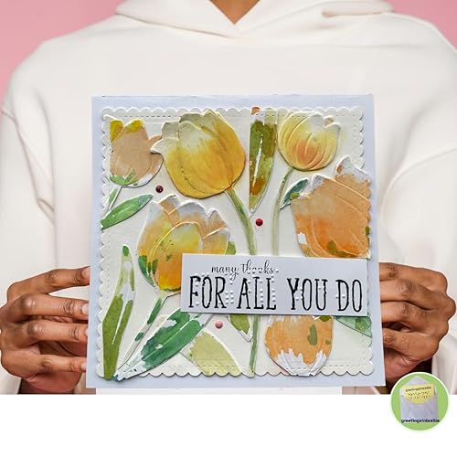 Miniatura 6 de Greeting Cards - Personalized & Custom Handmade Handcrafted Card - Flower Based Message -Gift For Visually Impaired (3D Tulips)
