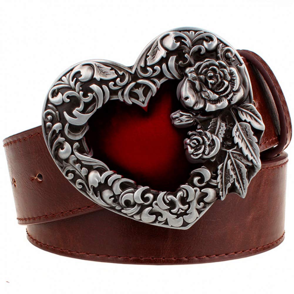 Cintura da Uomo La Moda Maschile Cintura in Cuoio Fibbia in Metallo Cuore Rose Punk Rock Cinghie Donne Nastro Decorativo Hip Hop Regalo per Le Feste