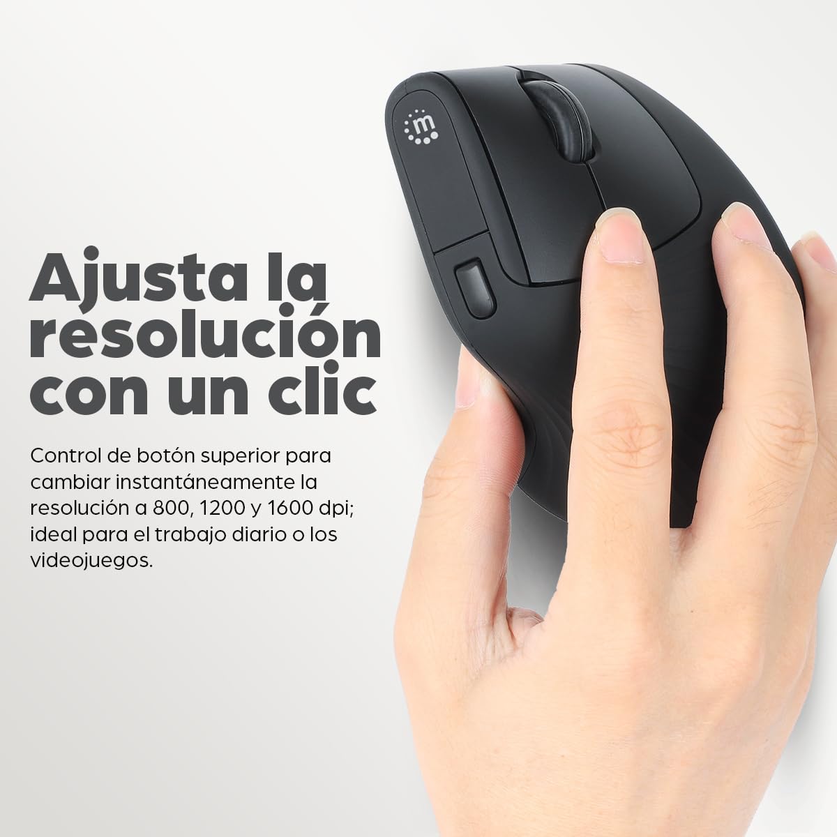 MANHATTAN Ergonomiczna pionowa mysz bezprzewodowa USB-A czarna