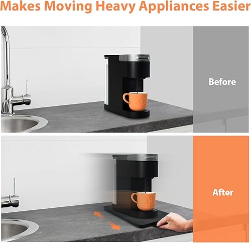 Miniatura 2 de Bandeja deslizante para cafetera, deslizadores de cafetera para mostrador de electrodomésticos de cocina pesados, bandeja enrollable debajo del