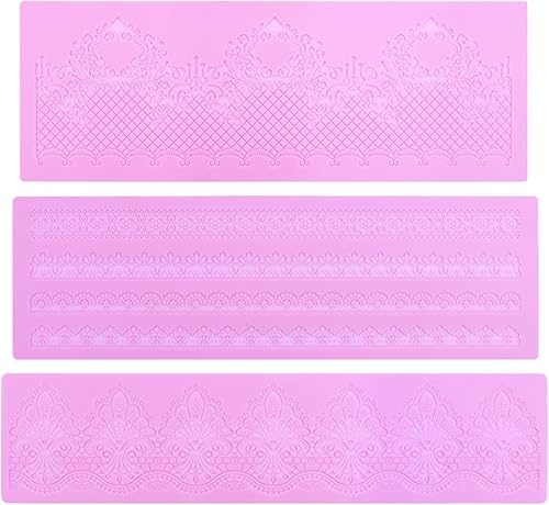 Miniatura 6 de Molde de fondant de encaje en relieve moldes de silicona para herramienta de decoración de pasteles alfombra de encaje de flores multicírculos para