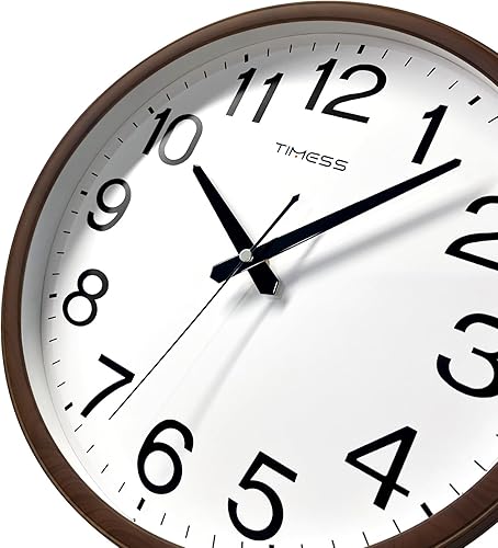 Miniatura 2 de Reloj de pared, acabado de madera clásico, reloj analógico silencioso de 16 pulgadas, funciona con pilas, decoración retro ideal para el hogar,