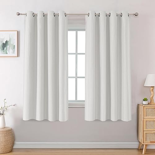 Miniatura 183 de H.VERSAILTEX Cortinas opacas de lino de 96 pulgadas de largo con aislamiento térmico para oscurecer la habitación, cortinas de lino con textura