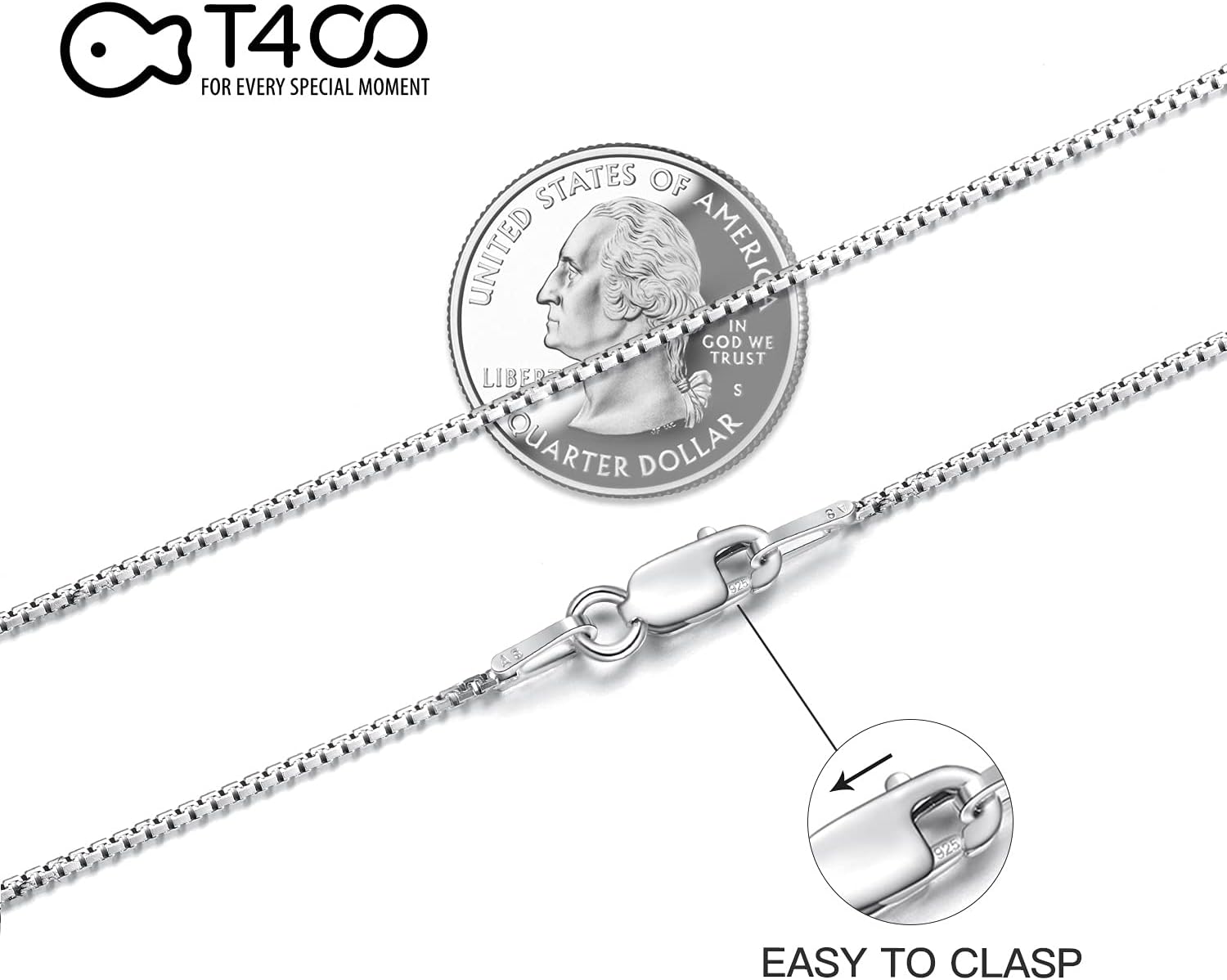 T400 925 Sterling Silver Chain Necklace 1.5mm 1mm Gold Plated Italian Box Chains for Women Men Teens 16 18 20 22 24 26 30 inches - Image 8