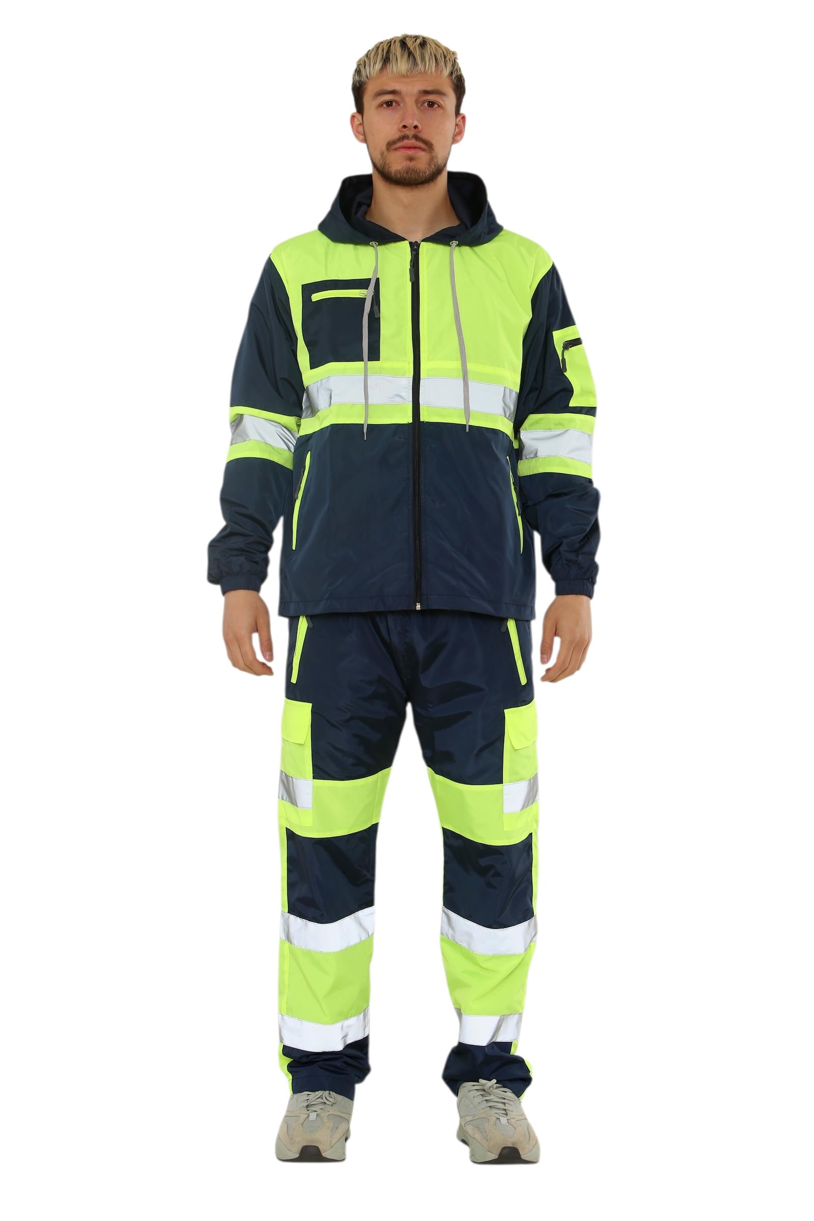 Ar Paris Fashions Hi Vis Waterproof Rainy Tracksuit Mens High