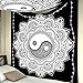 Tapiz De Pared,Negro Y Blanco Yin Yang Tai Chi Mandala Planta De Flores,Bohemian Mandala Espiritual Tapices Yoga Meditación Boho Studio Sala De Estudio Decoración Dormitorio Decoración Decorac