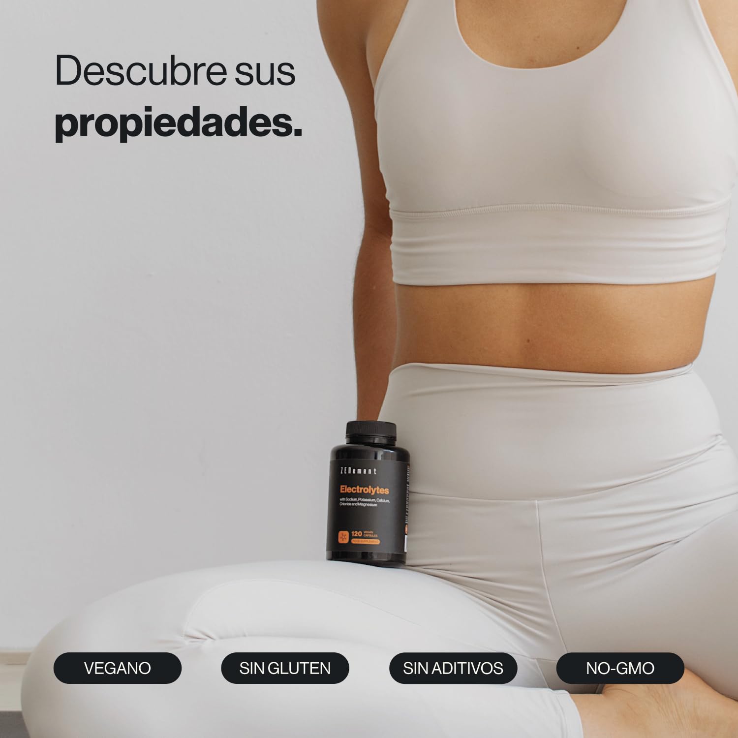 Electrolitos - Sales Minerales: Sodio, Magnesio, Potasio, Calcio - 120 Cápsulas Vegetales - Para Deporte, Equilibrio de los Electrolitos - Sin gluten, Sin azúcar - Electrolitos keto - Zenement