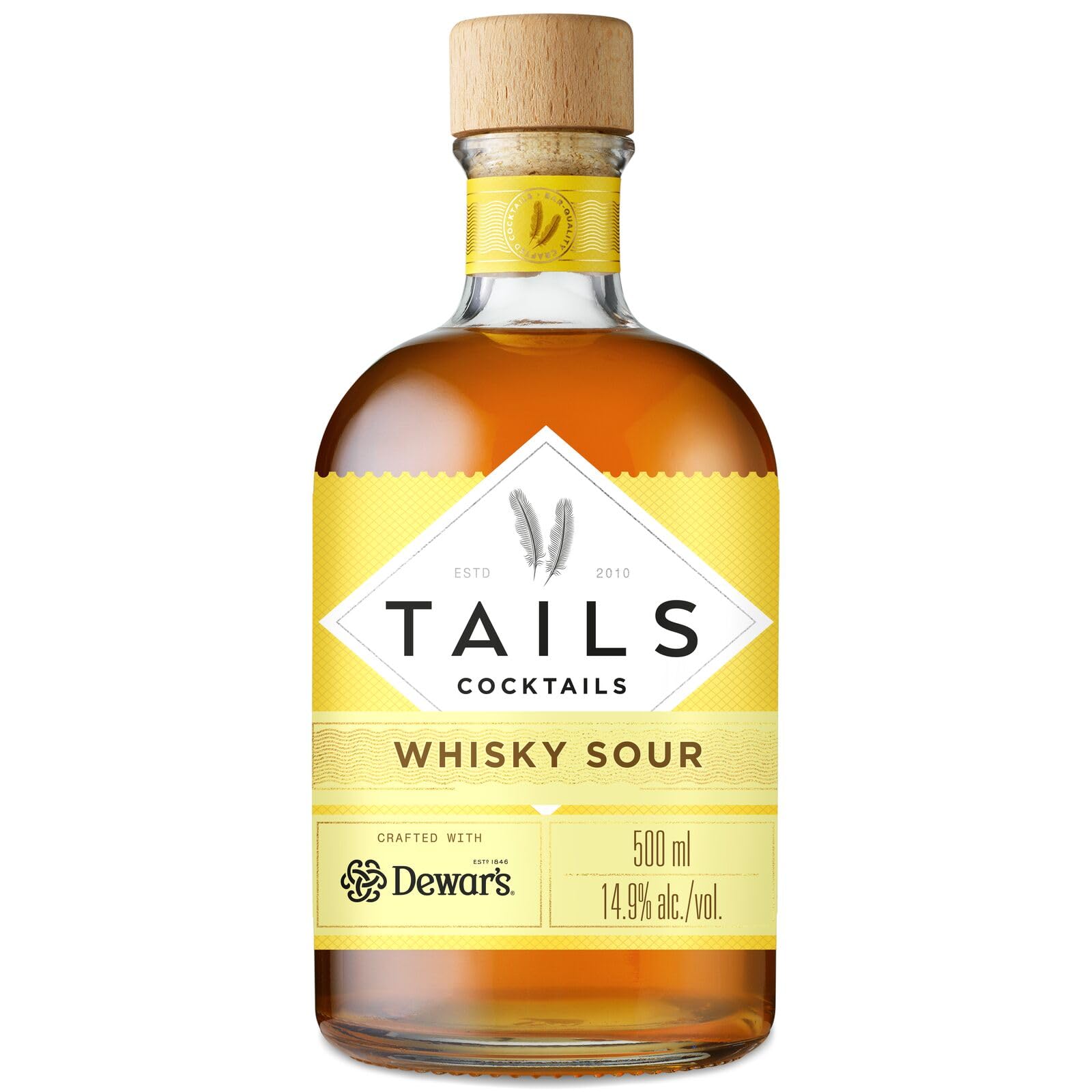 TAILS Cocktails Cóctel Whisky Sour, Cóctel con Whisky Listo para tomar, 14,9% ABV, 50cl / 500ml