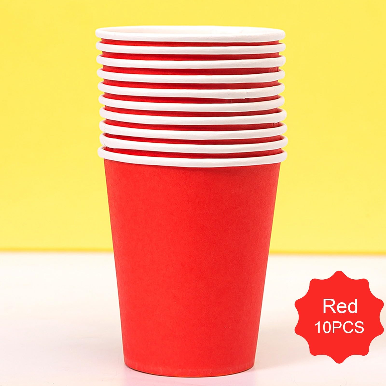 Jednorazowe papierowe kubki 255 ml, 10 sztuk, biodegradowalne i kompostowalne kubki do picia na wakacje, ślub, zajęcia urodzinowe