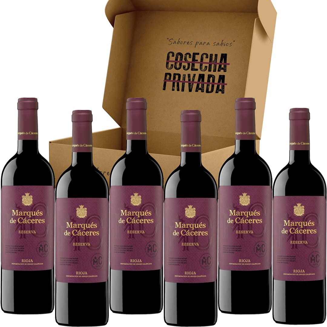 Marques de Caceres Reserva - Envío Gratis 24 H - Caja de 6 Botellas - Vino Tinto Rioja - Seleccionado y enviado por Cosecha Privada