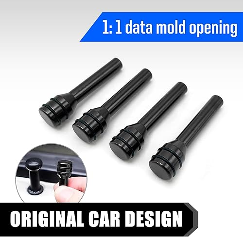 Miniatura 5 de Kit de 4 pestillos para puerta de automóvil, 1.93 x 0.47 pulgadas, aleación de color sólido, perilla de bloqueo de puerta interior, accesorio