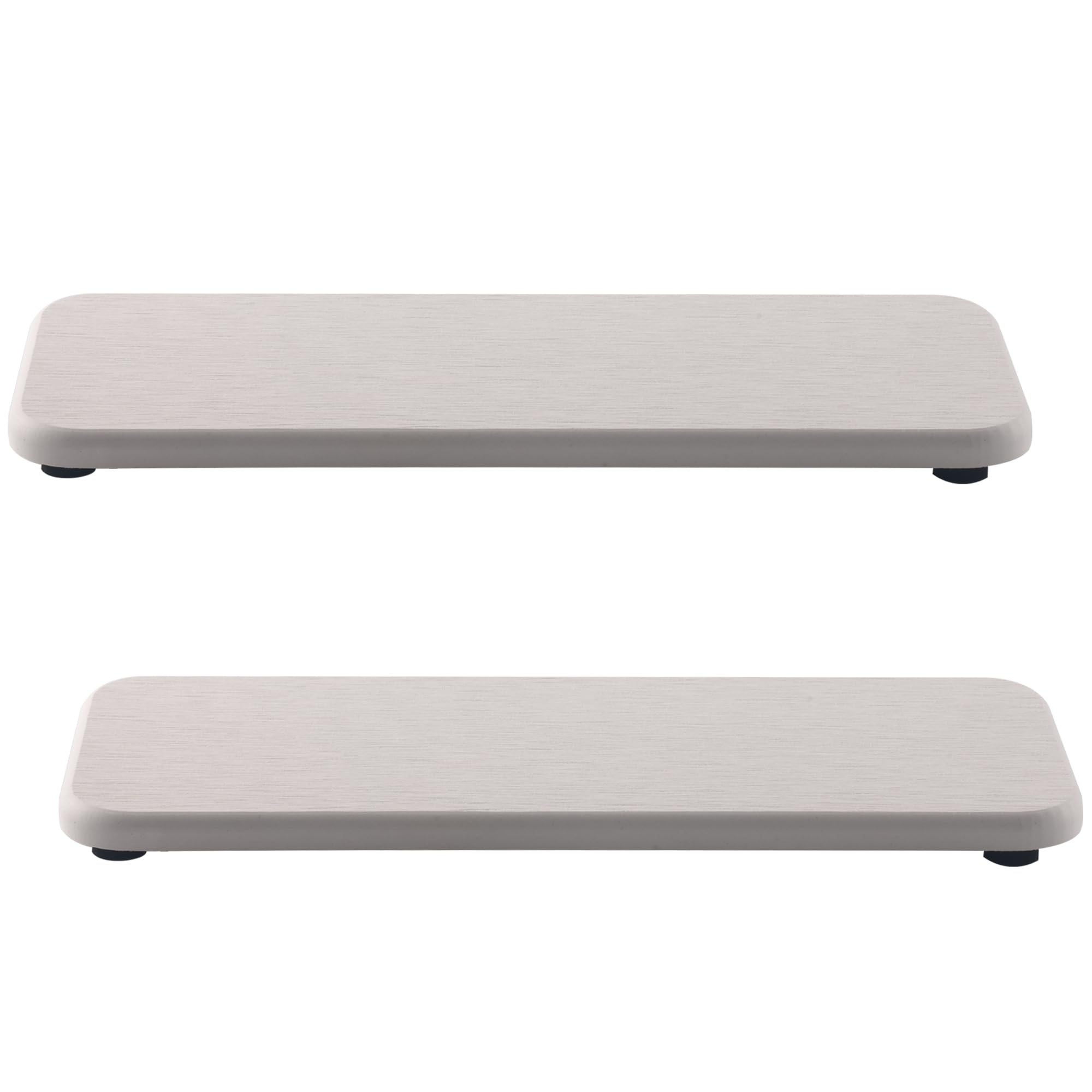 NiuYichee 2 Pcs Water Absorbing Stone Trays, Kitchen/Bathroom Sink Soap Dish, Diatomite Tray Used for Hand Soap & Cosmetic Bottles in The Modern Home, 3.54" W x 9" L, White