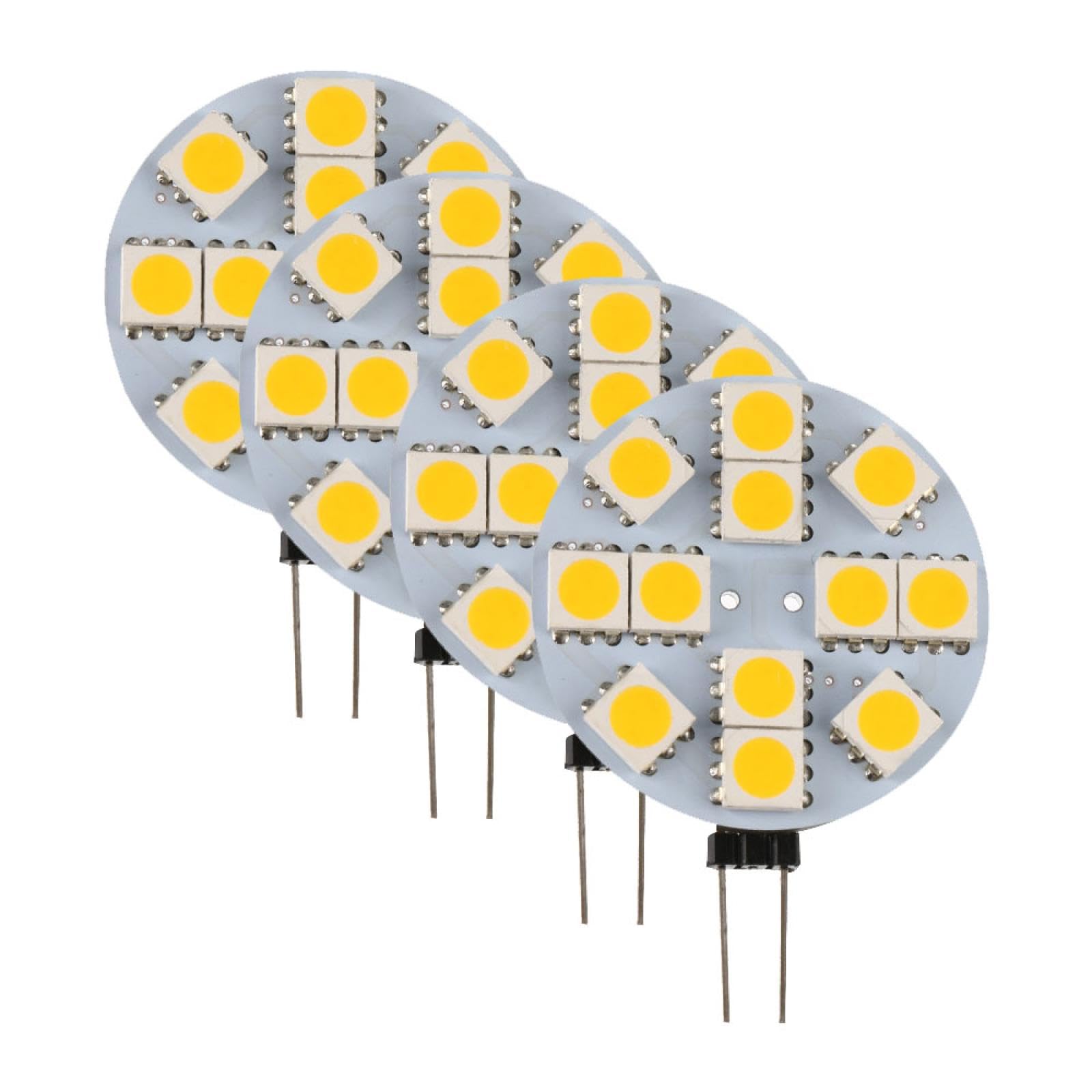 G4 LED Bulb Bi-Pin 2W Bi-Pin LED Disc JC Side Pin 12V-24V AC/DC Low Volt CRI>85 350 Lumens 2W-8PCS ColdWhite