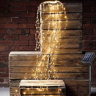 Toifucos Solar String Lights Outdoor, 10 Strands 200 LEDs Hanging Vine Tree Lights Waterfall Vine Branch Lights Waterproof Twinkle Starry Lights for Christmas, Wedding, Garden Decorations, 1 Pack