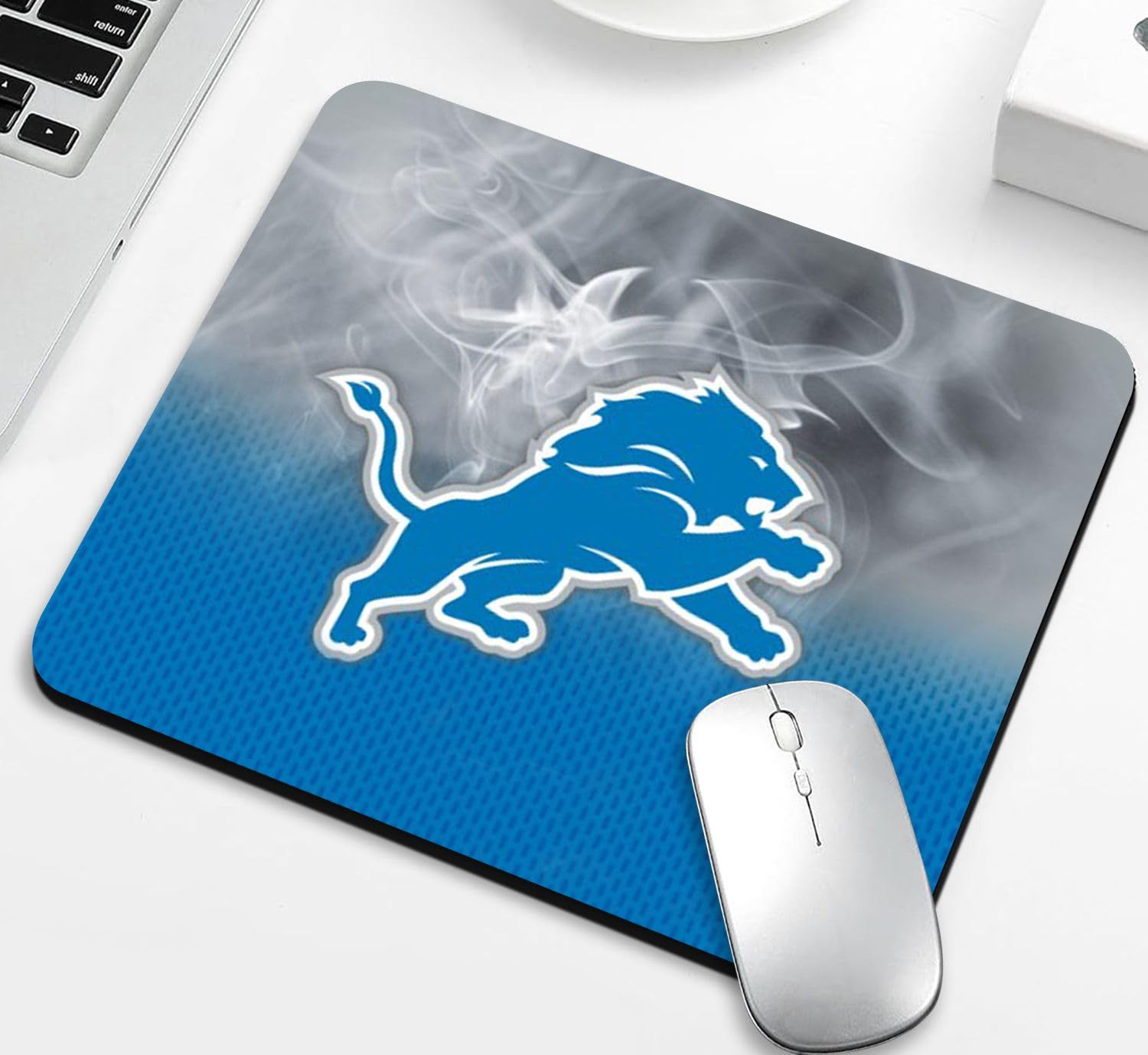 ZYJTEK Gaming Mouse Pad for Football Sports Fans, Non-Slip Rubber Base Blue Design Square Mousepad for Computers Laptop Desk Mat