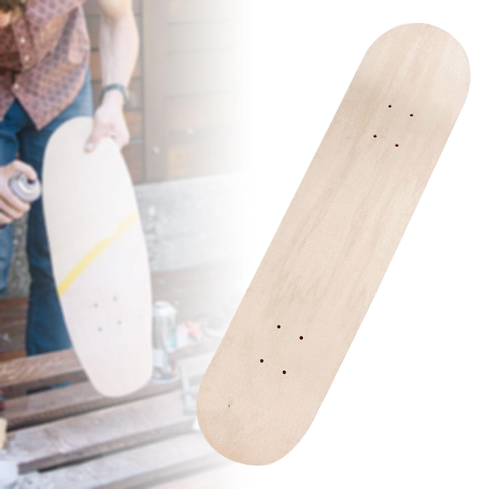 predolo Holz-Skateboard-Deck, Kunst-Malbrett, leeres Longboard-Deck, Kinder-DIY-Skateboard für Kinder