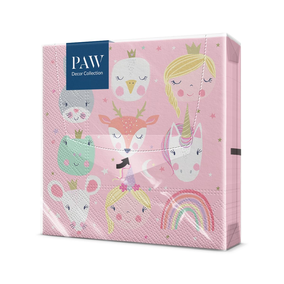 PAW Decor Collection Lunch Napkin Pack of 20, Magical Friends, 33 x 33 cm