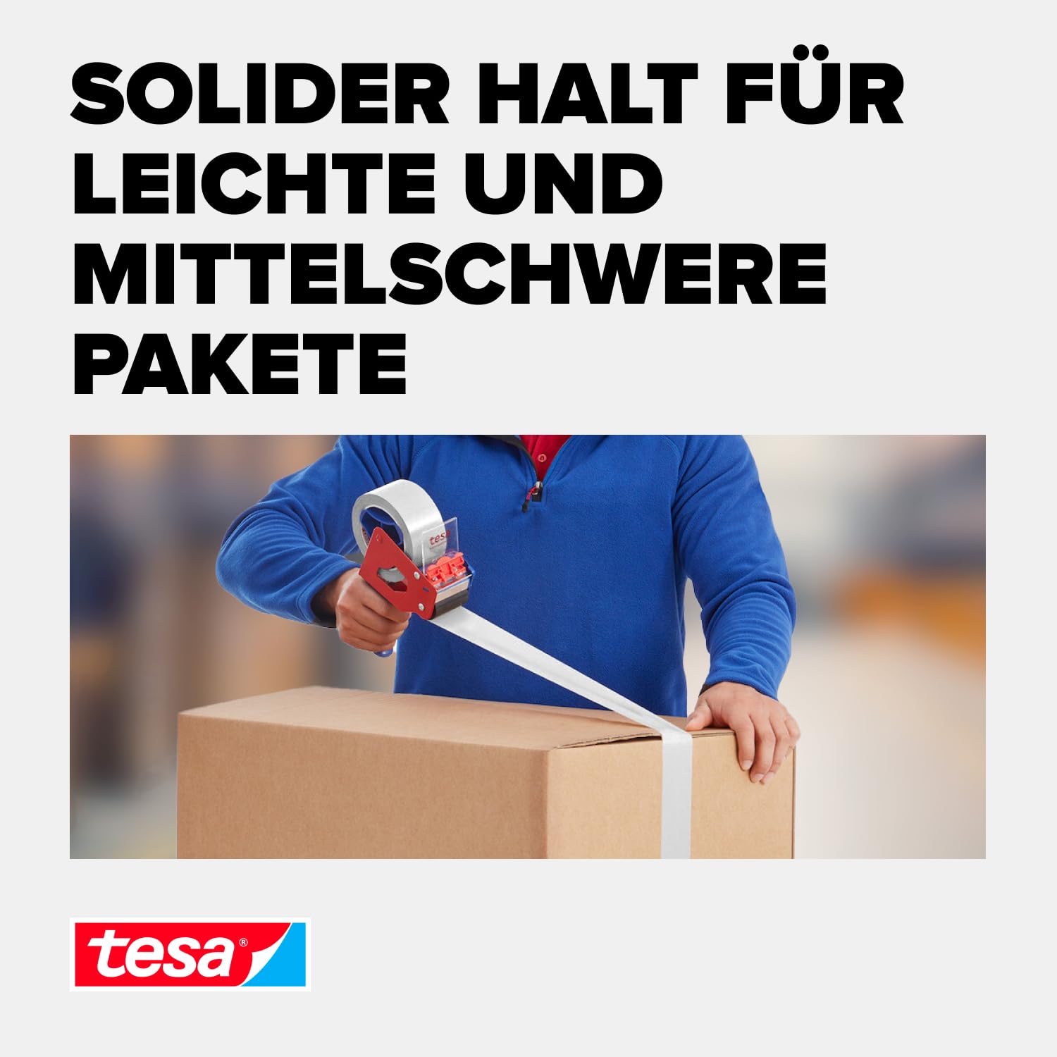 tesa tesapack 4313 Papier Paketband im 6er Pack - Klebeband zum Verpacken von Paketen und Kartons - weiß - 6 Rollen je 50 m x 50 mm