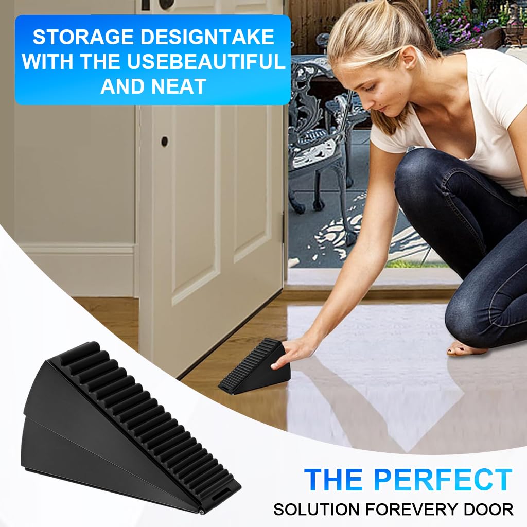 HASTHIP Door Stopper 3 Inch Tall Black Rubber Heavy Duty Wedge — Amazon image 6