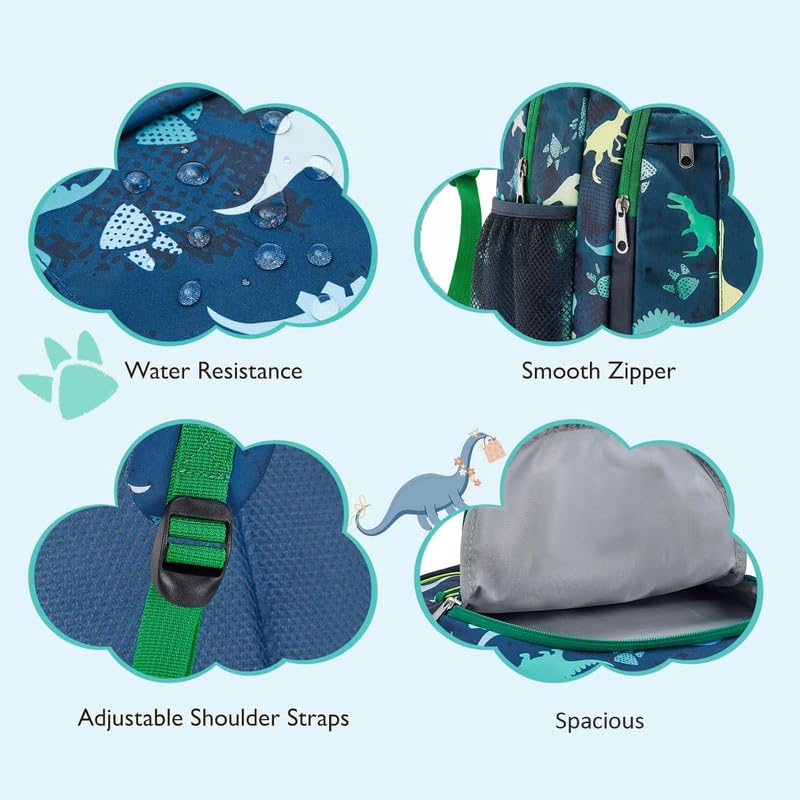 Image of Frantic Waterproof Polyester 35 L School Backpack With Pencil /Staionery Pouch School Bag Class 1 to 8 Daypack Picnic Bag For School Going Boys & Girls(RR Blue Dino Safari)