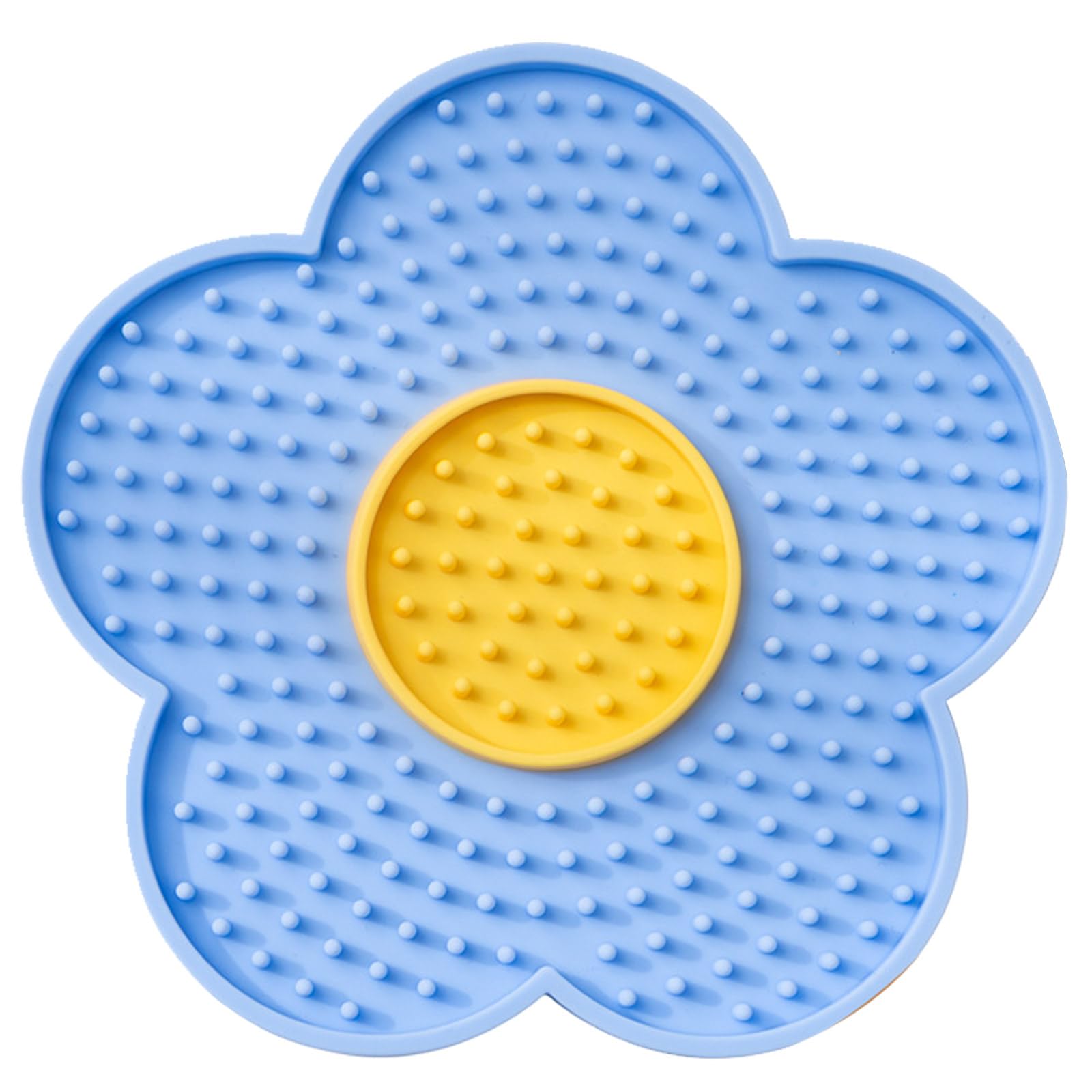 Aurgiarme Cats & Dogs Lick Pad with Suctions Cup Slow Feeders Licking Mat Flower Shape Silicone