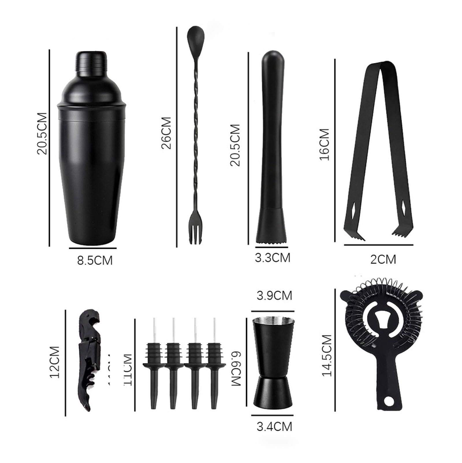 Coctelera para Cócteles Kit 12 piezas Profesional Barman Herramientas Con Soporte con Mortero de Cóctel Accesorios Profesional Cóctel Recetas set de regalo para Mezclar Bebidas,Barra,hogar,Fiestas